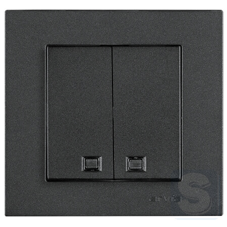 Вимикач двоклавішний з підсвічуванням Arvia Electric KAREN Димчастий (20 04 2000 203)